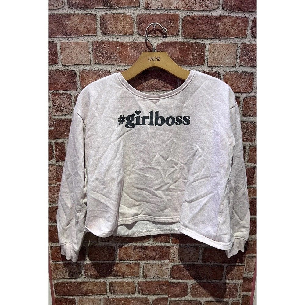 Crazy8 Womens‎ Size XL14-16 Solid PastelPink Insulated Cuffed LongSlv Sweatshirt